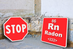 Radon mitigation stop sign.